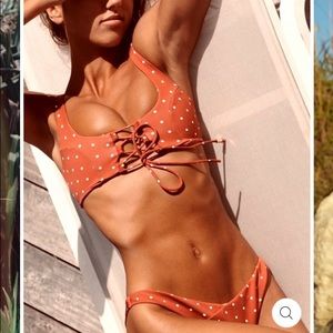 NWOT Red White Polka Dot Bali Bikini